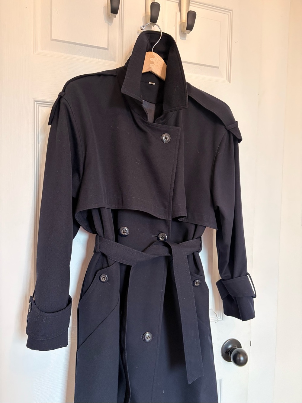 100% Wool Vintage Belted Trench Coat
